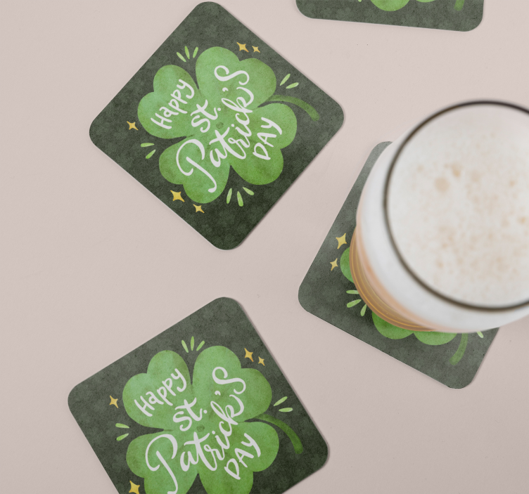 Happy St. Patrick's Day Drink Coasters - TenStickers
