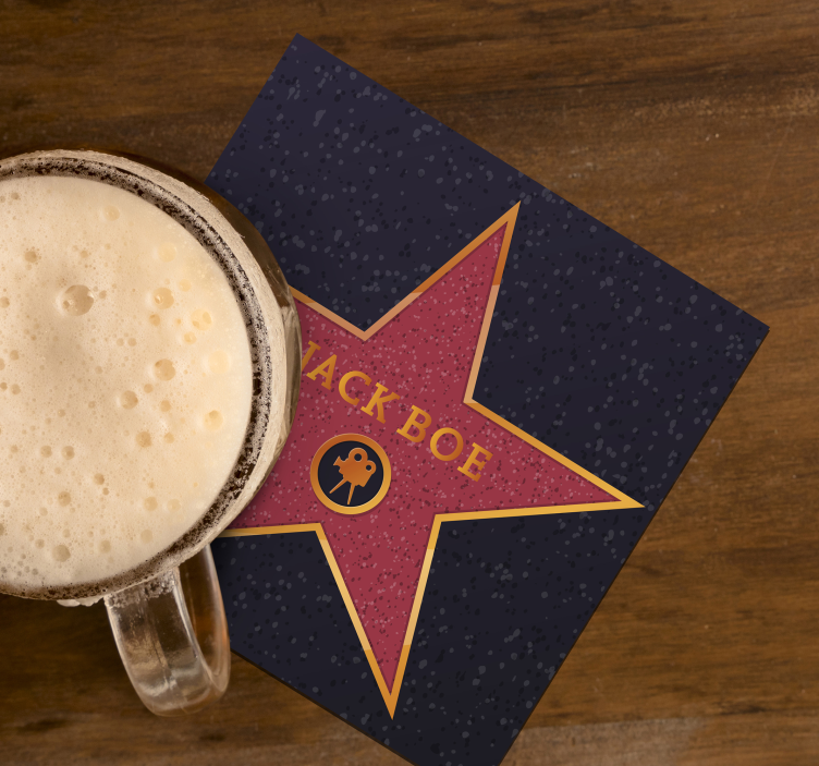 Hollywood star with personalised name vintage coasters - TenStickers