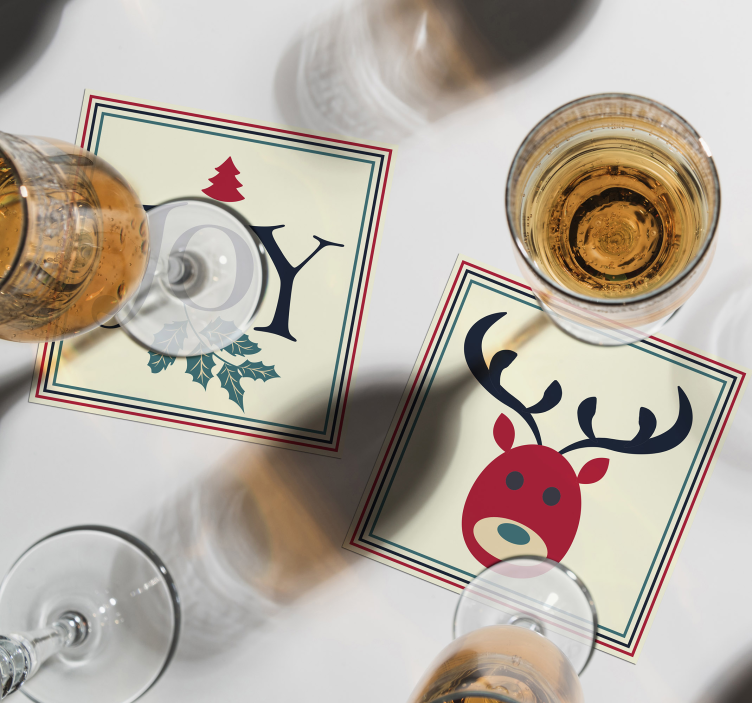 Joy and Reindeer drink coaster - TenStickers