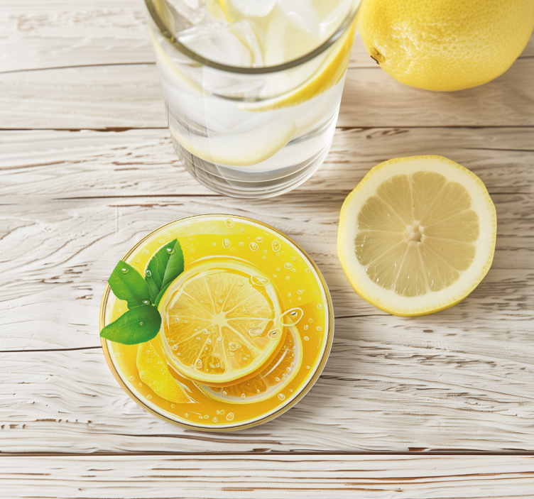 Lemonade glass design coaster - TenStickers