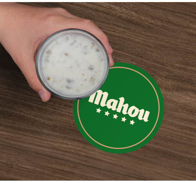 Mahou logo on a set table beer mats - TenStickers