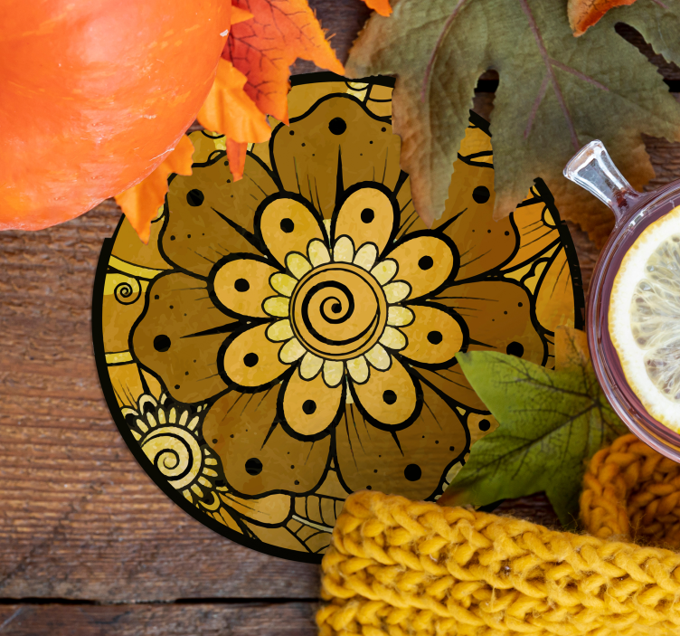 Paisley Indian style  drink coaster - TenStickers