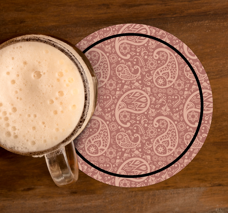Paisley pattern drink coaster - TenStickers