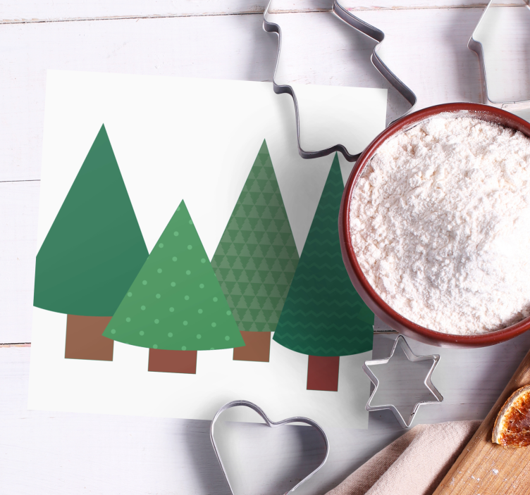 Patchwork christmas tree pattern coaster - TenStickers