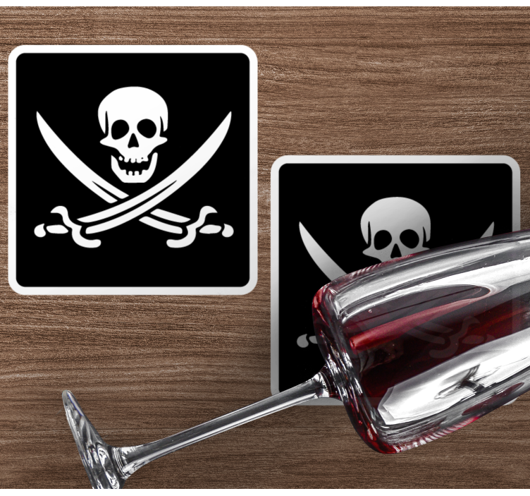 Pirate Jolly Roger geek coasters - TenStickers