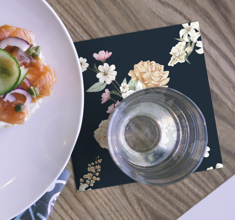 Beautiful bouquet flower vintage coasters - TenStickers