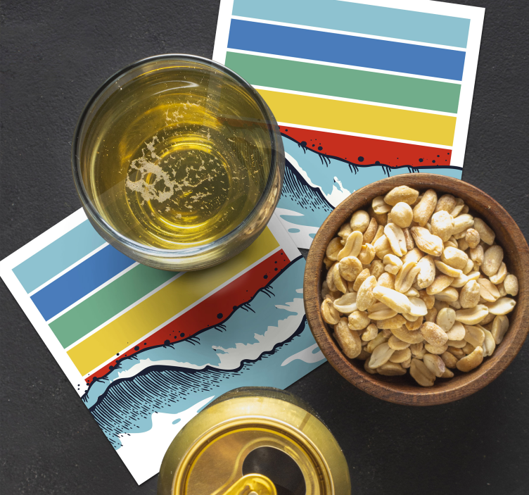 Retro waves 70 s coasters - TenStickers