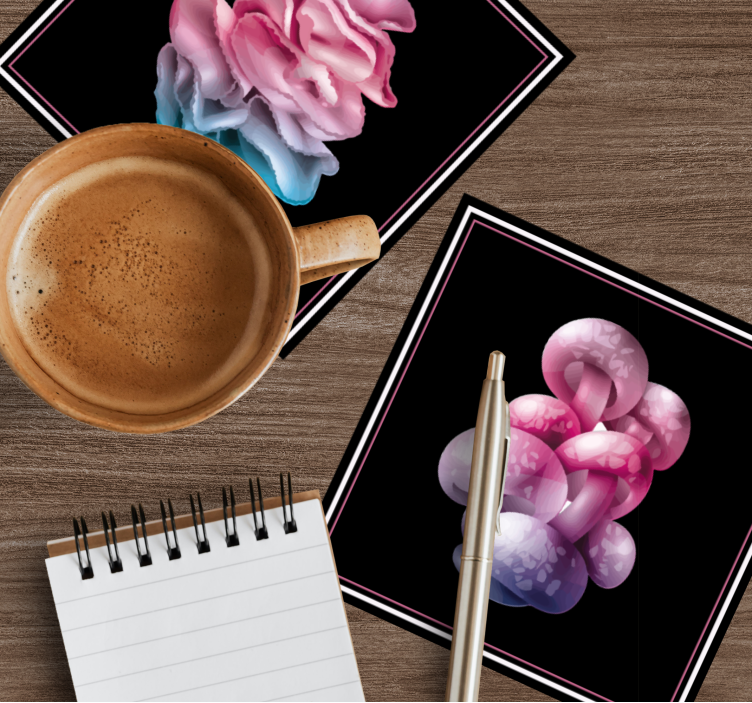 Set of magic mushrooms modern coaster - TenStickers