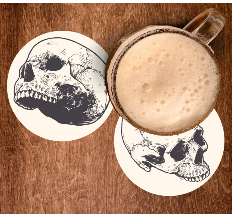 Skull drawing halloween coaster - TenStickers