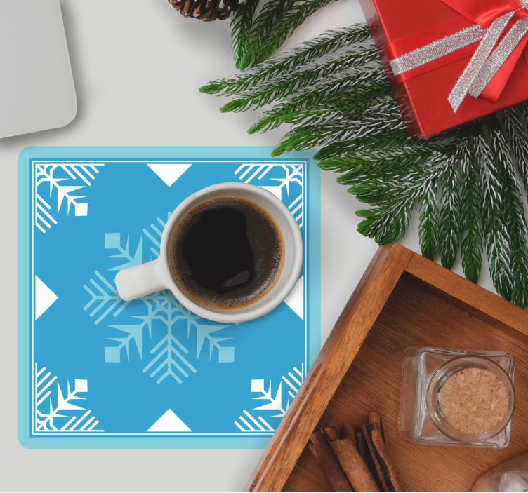 Snowflakes blue tones christmas coaster - TenStickers