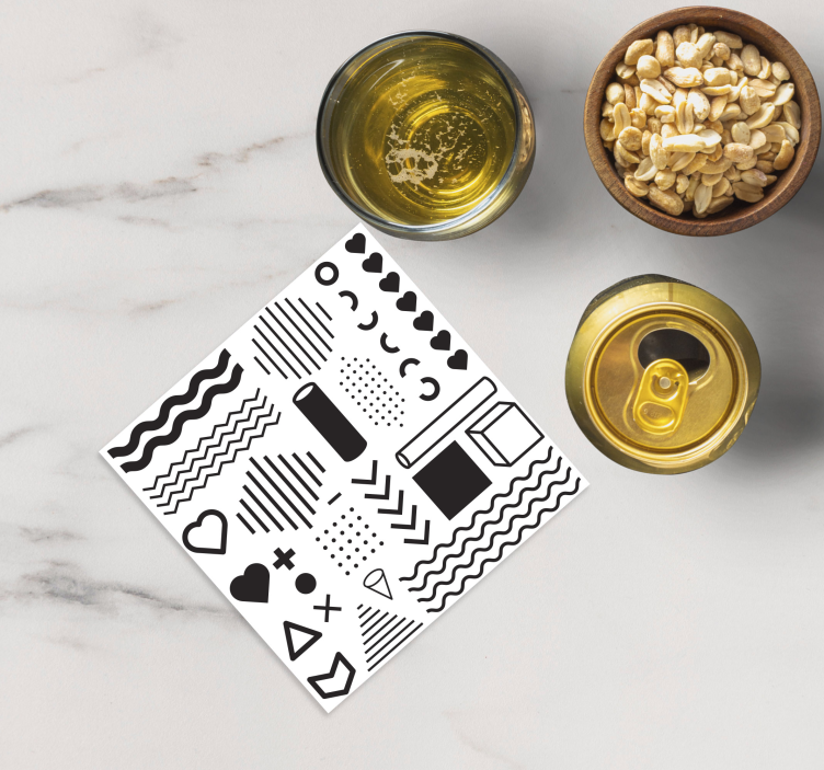 Variety of geometrics texture coaster - TenStickers