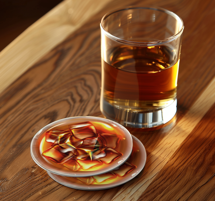 Whiskey glass drink coaster - TenStickers