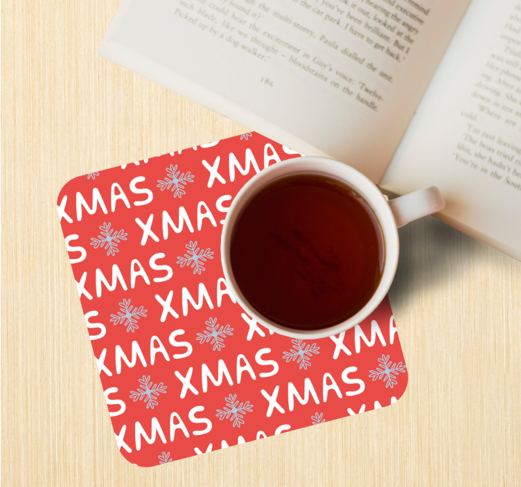 Xmas red pattern christmas coaster - TenStickers