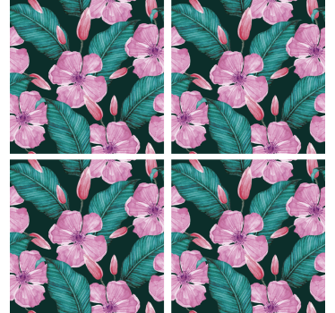 Floral and leaf pattern coasters - TenStickers