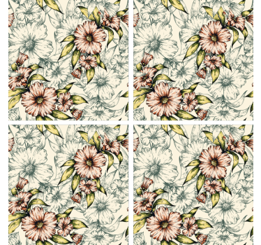 Floral Print Nature Coaster - TenStickers