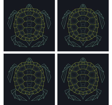 Abstract Geometric Turtle Coaster - TenStickers
