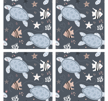 Geek coasters sea creatures design - TenStickers