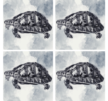 Artistic Turtle Illustration geek coasters - TenStickers