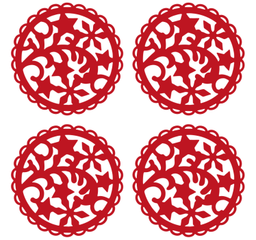 Christmas snowflake retro coasters - TenStickers