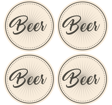 Elegant brew typography beer mats - TenStickers