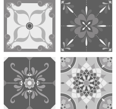 Coasters with intricate grey pattern - TenStickers