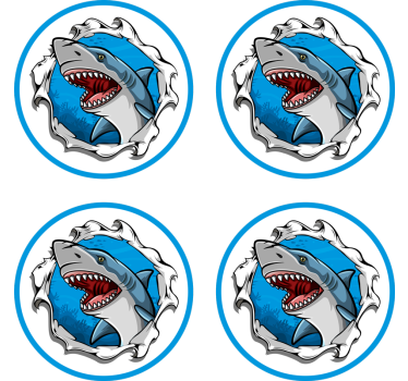 Big shark face 3d coaster - TenStickers