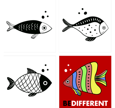 Counterflow fish coasters - TenStickers