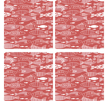 Modern coasters with fish pattern design - TenStickers