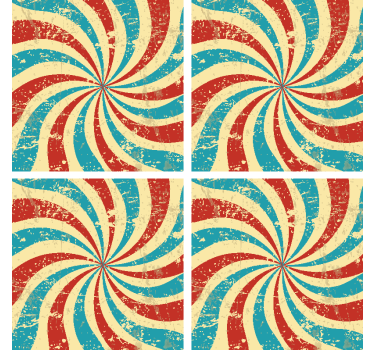 Grunge vintage stripes drink coaster - TenStickers
