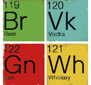 Periodic table geeky coasters - TenStickers