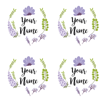 Personalizable coasters with floral design - TenStickers