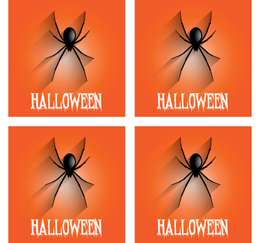 Halloween coasters with spooky spider design - TenStickers
