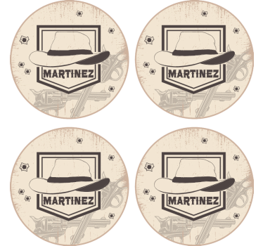 Geek coasters western hat and guns - TenStickers