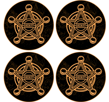 Cowboy star drink coaster - TenStickers