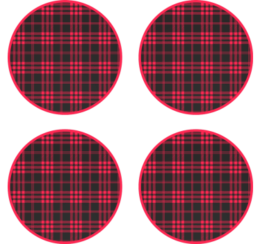Red Black Plaid Pattern coasters - TenStickers