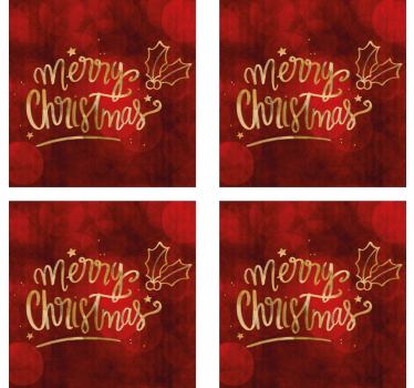 Merry Christmas in Red drink coaster - TenStickers