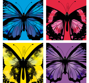 Beautiful and Colorful butterfly coaster set - TenStickers