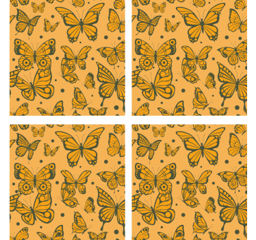 Butterfly pattern surface coasters - TenStickers