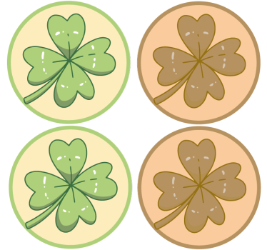Geek coasters with four-leaf clover designs - TenStickers
