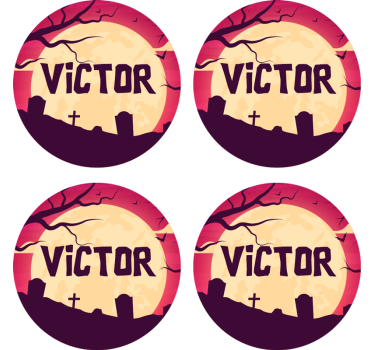 Personalised Halloween coasters - TenStickers