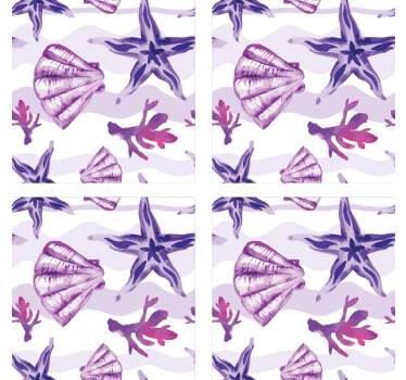 Coastal shell patterns coasters - TenStickers