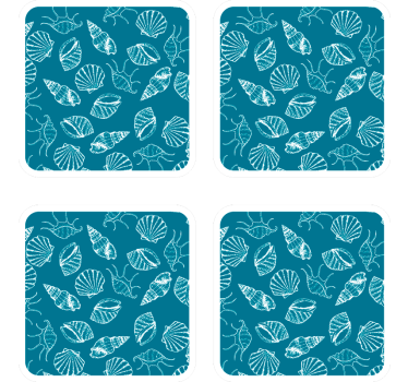 Coasters with shell patterns background - TenStickers