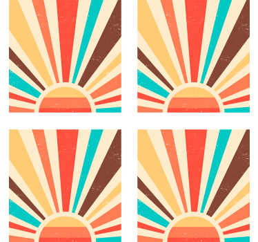 Abstract 70s sunset vintage coasters - TenStickers