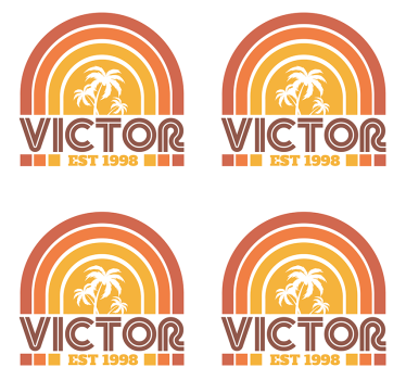 Personalizable coasters retro palm trees design - TenStickers