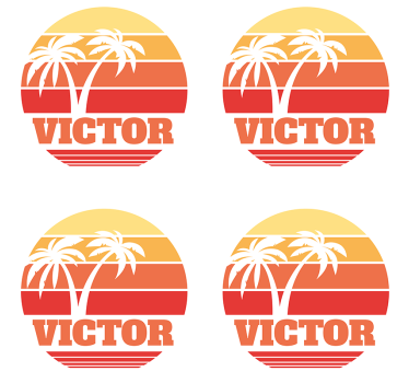 Personalizable coasters tropical sunset with palm trees - TenStickers