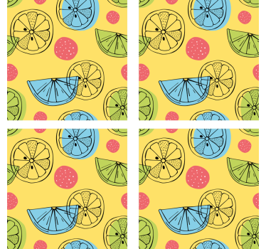 Geek coasters colorful citrus design - TenStickers