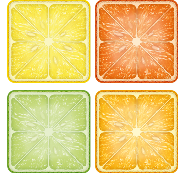 Colourful citrus texture coaster - TenStickers
