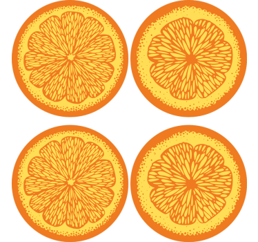 Modern coasters citrus slice design - TenStickers
