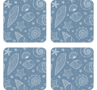 Geek coasters shells and stars design - TenStickers
