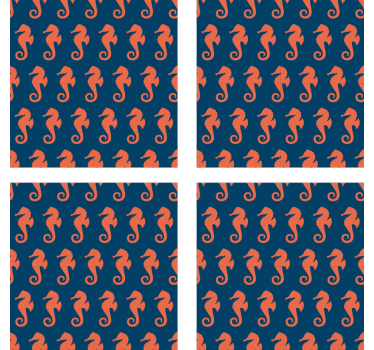Geek coasters seahorse pattern design - TenStickers
